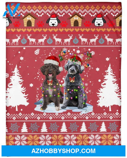 Schnoodle Snow Christmas Red Blanket Gift For Dog Lovers 