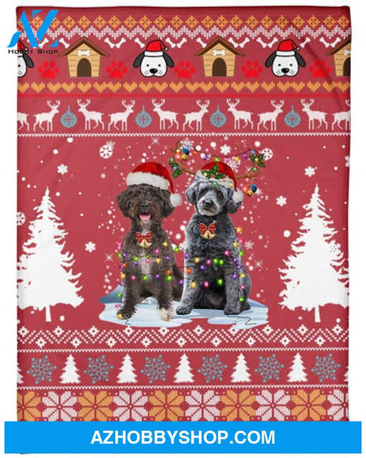 Schnoodle Snow Christmas Red Blanket Gift For Dog Lovers 