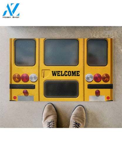 School Bus Welcome Funny Indoor And Outdoor Doormat Warm House Gift Welcome Mat Birthday Gift For Friend Family