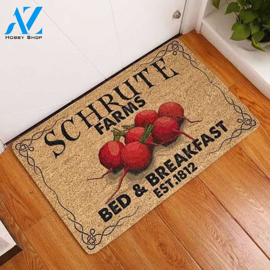 Schrute Farms Bed And Breakfast Est 1812 Printed Doormat Home Decor