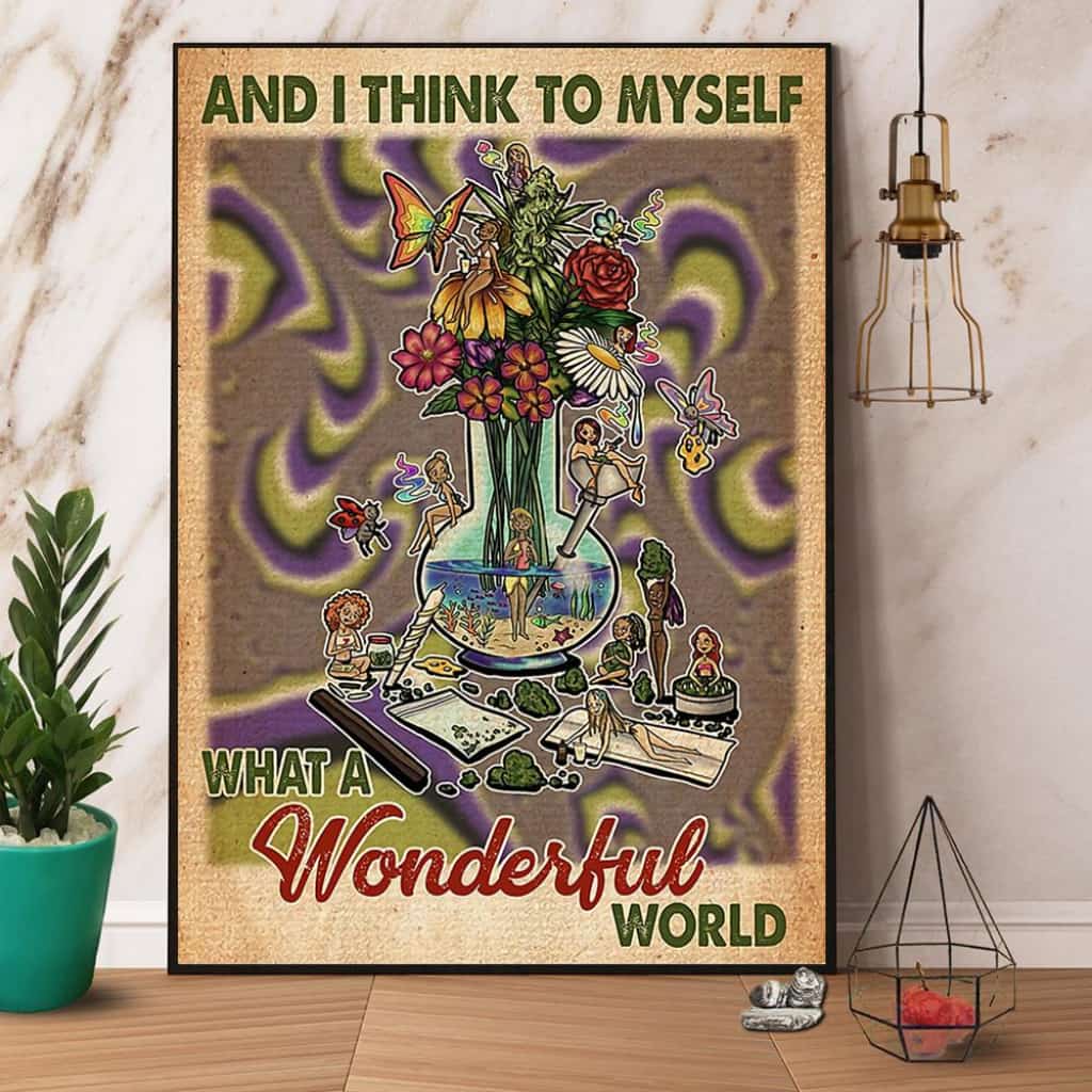 Science Flower And I Think To Myself What A Wonderful World Paper Poster No Frame Matte Canvas Wall Decor