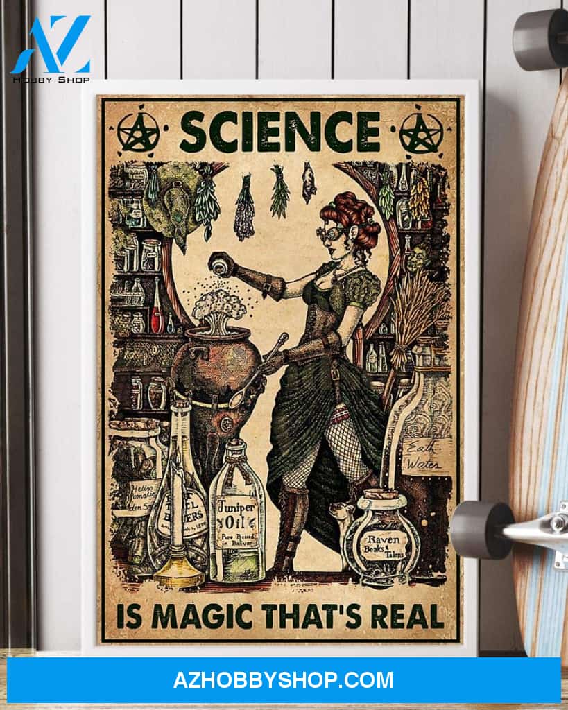 Science Is Magic Witch Canvas And Poster, Wall Decor Visual Art, Halloween Gift, Happy Halloween