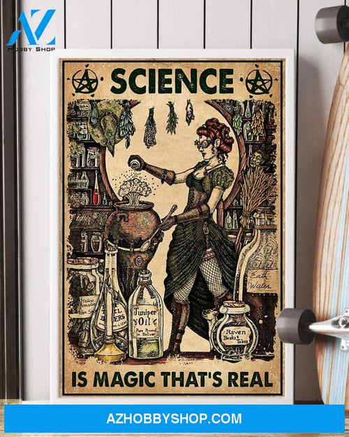Science Is Magic Witch Canvas And Poster, Wall Decor Visual Art, Halloween Gift, Happy Halloween