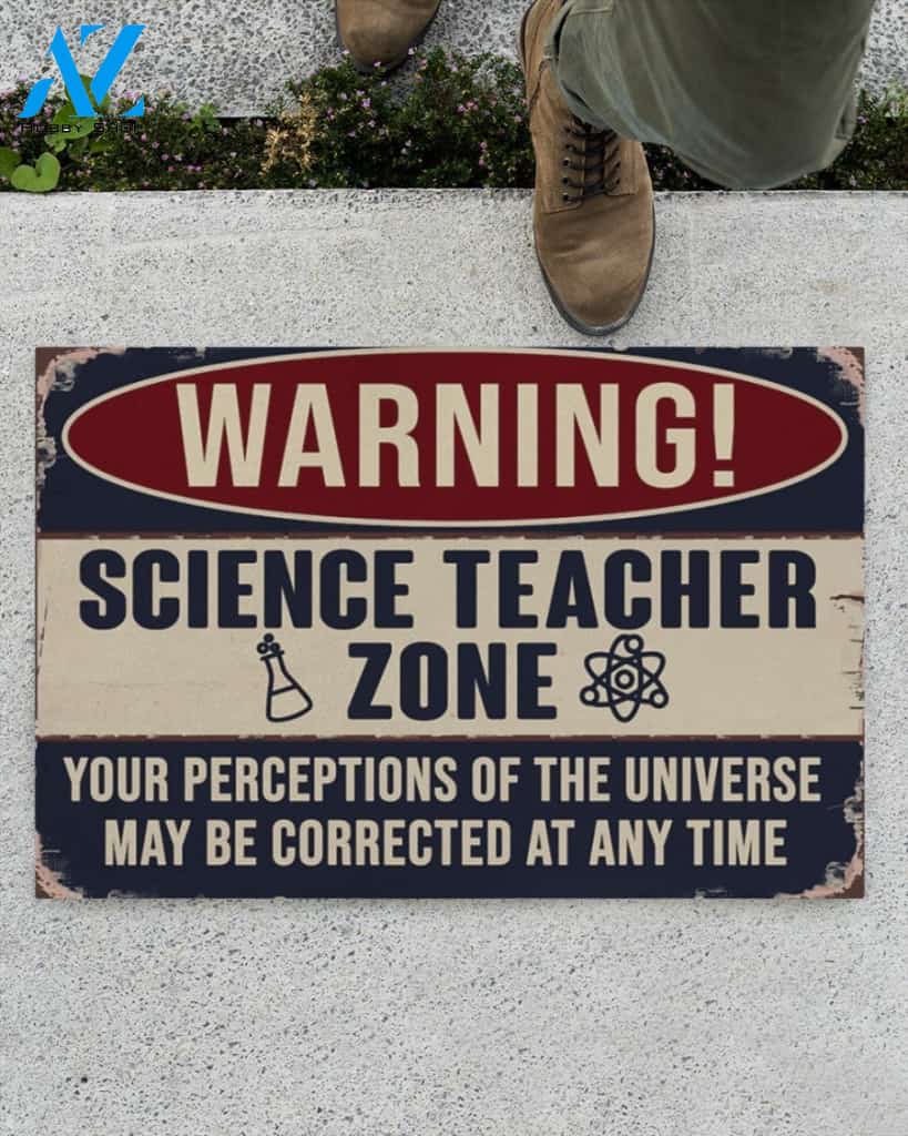 Science Teacher The Universe May Be Corrected Funny Indoor And Outdoor Doormat Warm House Gift Welcome Mat Gift For Science Teacher