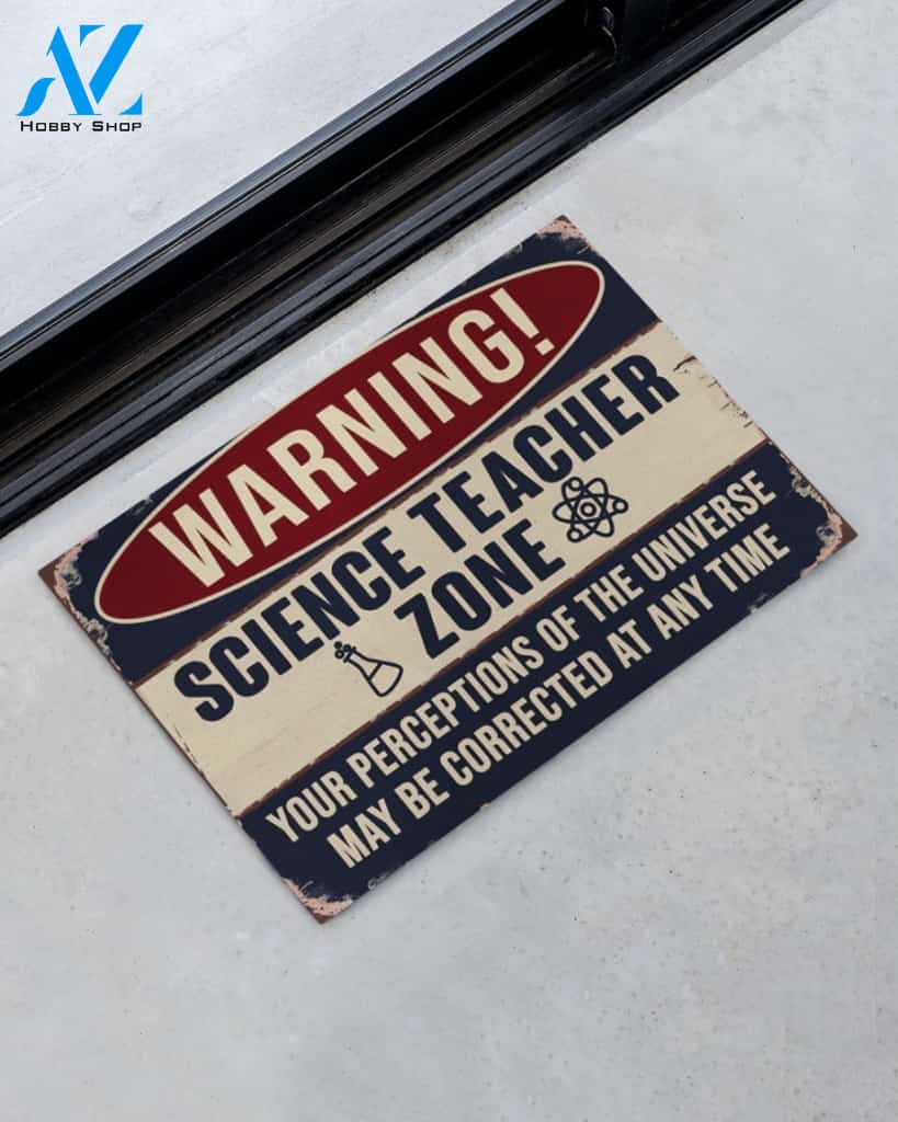 Science Teacher The Universe May Be Corrected Funny Indoor And Outdoor Doormat Warm House Gift Welcome Mat Gift For Science Teacher