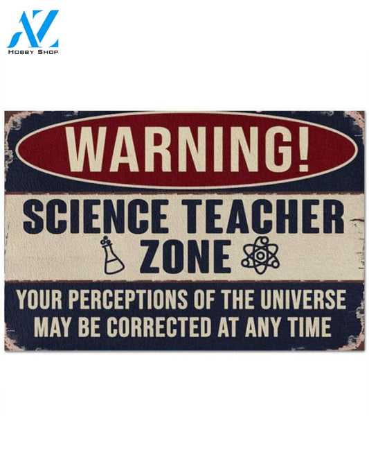 Science Teacher The Universe May Be Corrected Funny Indoor And Outdoor Doormat Warm House Gift Welcome Mat Gift For Science Teacher