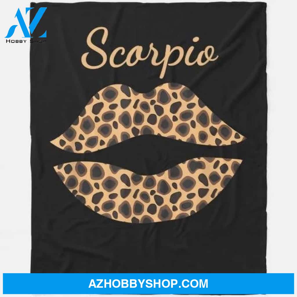 Scorpio Leopard Lips Queen Zodiac Birthday Gifts Blanket