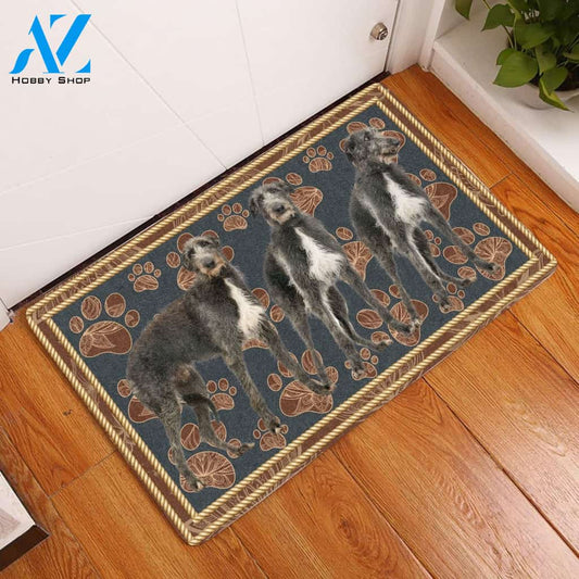 Scottish Deerhound Flower Paw - Dog Doormat Welcome Mat House Warming Gift Home Decor Gift for Dog Lovers Funny Doormat Gift Idea