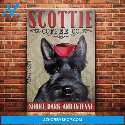 Scottish Terrier Dog Coffee Company Canvas Wall Art, Wall Decor Visual Art