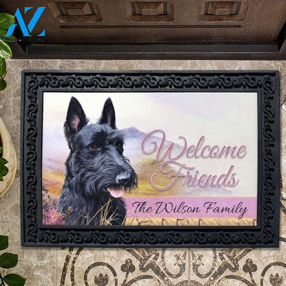 Scottish Terrier Field Personalized Doormat - 18" x 30"