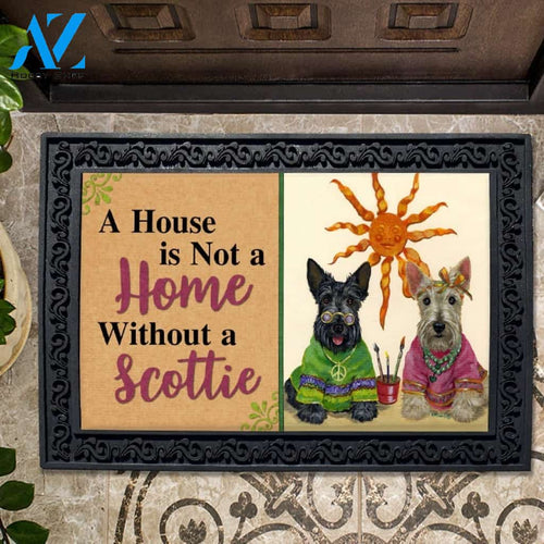 Scottish Terrier Hippie Dippies House Is Not a Home Doormat - 18" x 30"