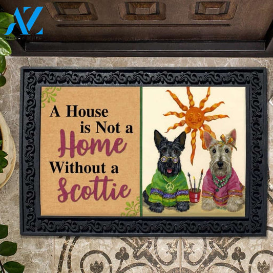 Scottish Terrier Hippie Dippies House Is Not a Home Doormat - 18" x 30"