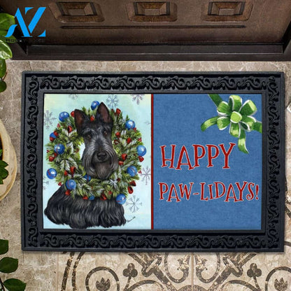 Scottish Terrier Snowflake Doormat - 18" x 30"