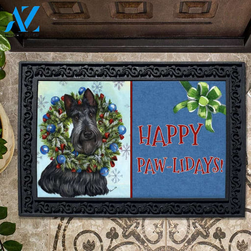 Scottish Terrier Snowflake Doormat - 18" x 30"