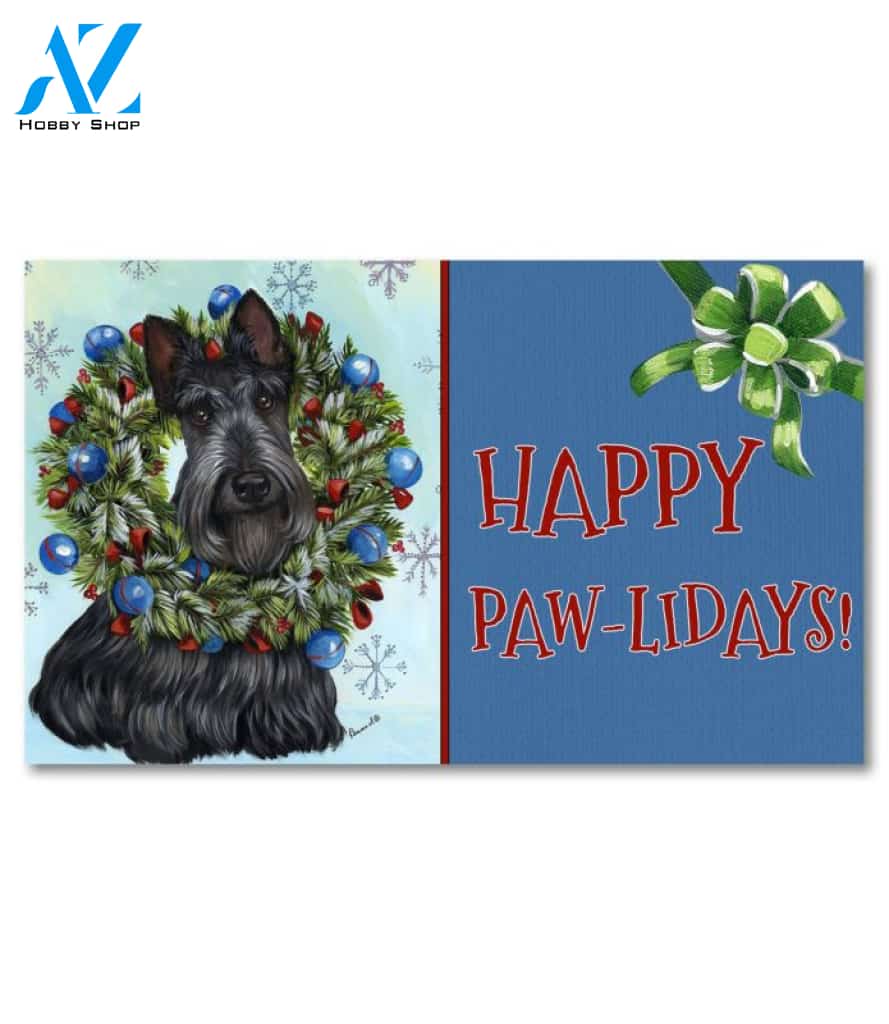 Scottish Terrier Snowflake Doormat - 18" x 30"