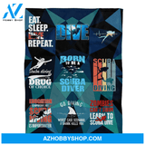 Scuba Diving Blanket, Born To Be A Scuba Diver Fleece Blanket, Gift For Scuba Diving