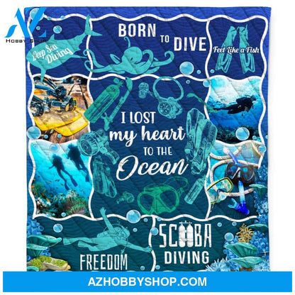 Scuba Diving Diver Ocean Lovers Blanket Gift For Scuba Diving Lovers Home Decor Bedding Couch Sofa Soft and Comfy Cozy