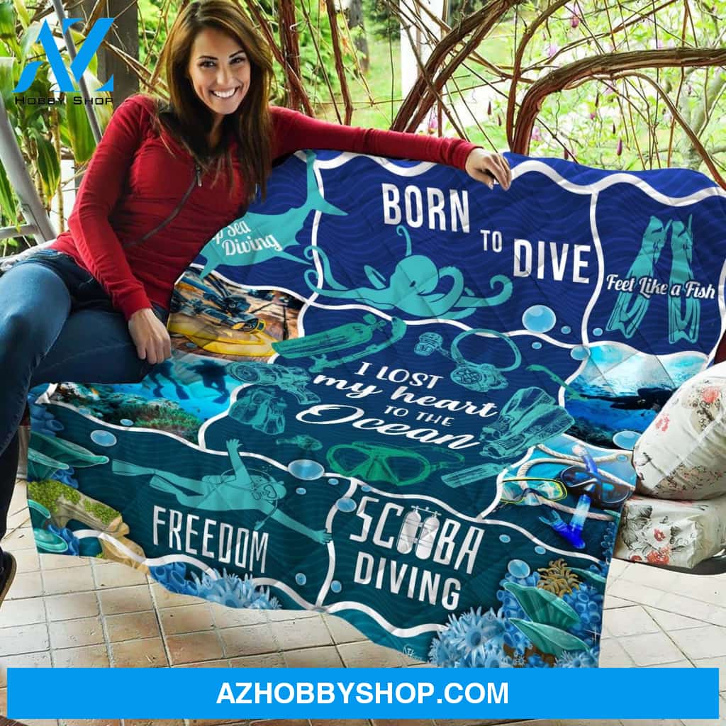 Scuba Diving Diver Ocean Lovers Blanket Gift For Scuba Diving Lovers Home Decor Bedding Couch Sofa Soft and Comfy Cozy