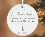 Engaged Christmas Ornament, Custom Engagement Keepsake, Engagement Gift, Personalized First Christmas Engaged, Engagement Announcement