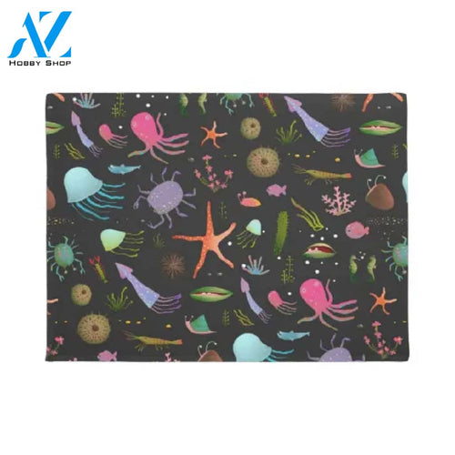 Sea Critters Pattern Doormat Housewarming Gift Family Welcome Mat Gift For Friend Family