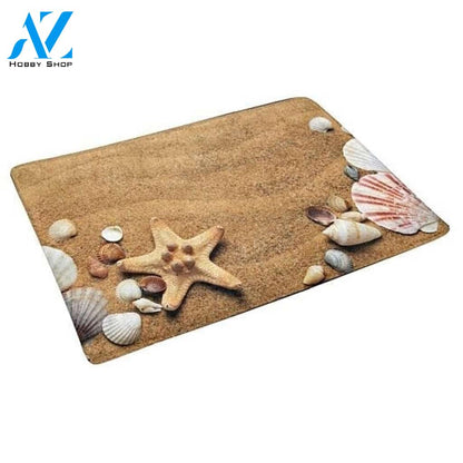 Sea Shells with Sand Doormat Indoor And Outdoor Doormat Warm House Gift Welcome Mat Birthday Gift For Beach Lover Seashells Lover