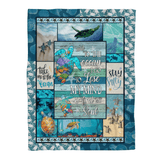 Sea Turtle Blanket, Take Me To The Ocean Fleece Blanket