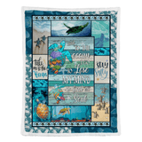 Sea Turtle Blanket, Take Me To The Ocean Fleece Blanket