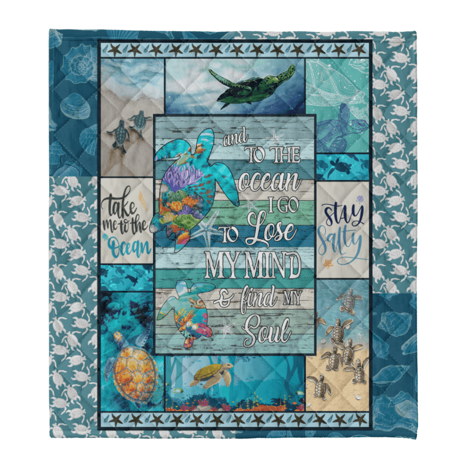 Sea Turtle Blanket, Take Me To The Ocean Fleece Blanket