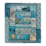 Sea Turtle Blanket, Take Me To The Ocean Fleece Blanket