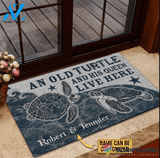 Sea Turtle Couple Live Here Customized Doormat LH Gift For Turtle Lover Gift For Family Memorial Keepsakes Gift For Couple