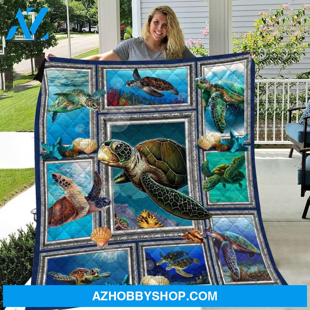 Sea Turtle Fleece Blanket , Home Decor Bedding Couch Sofa Soft And Comfy Cozy