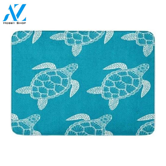 Sea Turtle in Line Top View for Coloring Book Doormat Indoor And Outdoor Doormat Warm House Gift Welcome Mat Birthday Gift For Sea Turtle Lovers