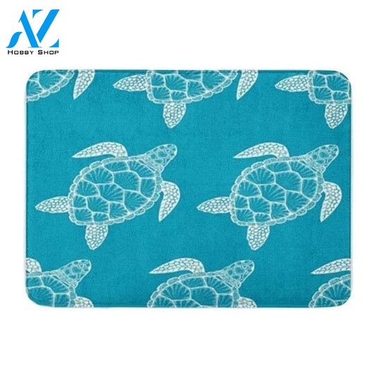 Sea Turtle in Line Top View for Coloring Book Doormat Indoor And Outdoor Doormat Warm House Gift Welcome Mat Birthday Gift For Sea Turtle Lovers