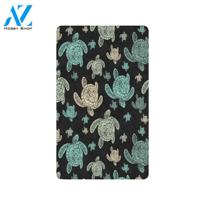 Sea Turtle Stamp Pattern Rubber Doormat