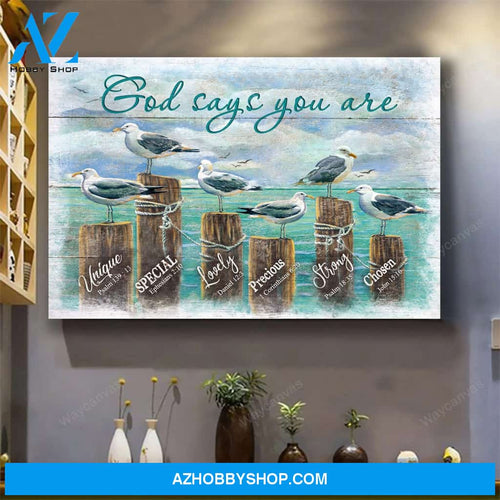 Seagull - God says you are - Jesus Landscape Canvas Prints - Wall Art