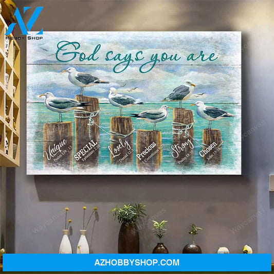 Seagull - God says you are - Jesus Landscape Canvas Prints - Wall Art