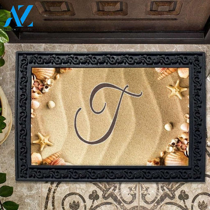 Seashell Greetings Monogram Doormat - 18" x 30"