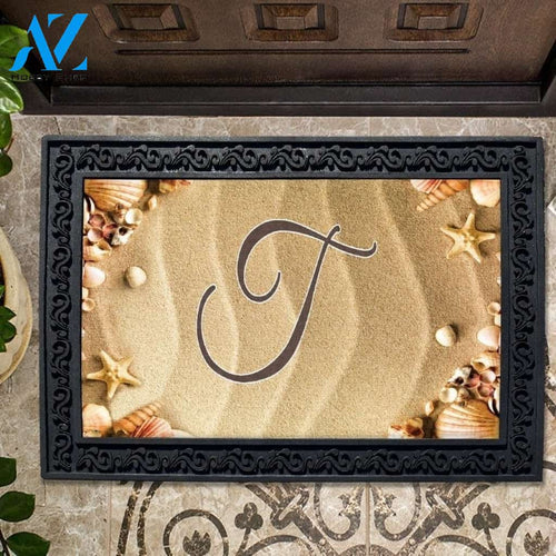 Seashell Greetings Monogram Doormat - 18" x 30"