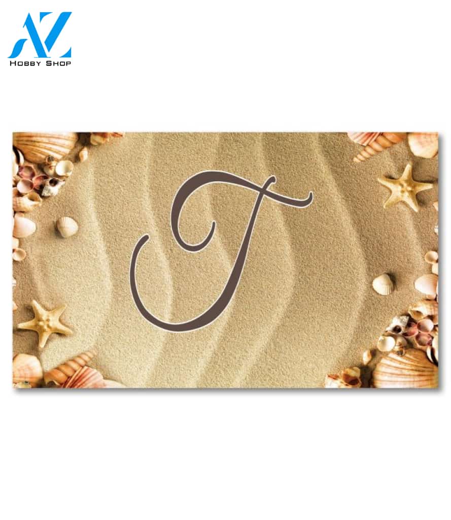 Seashell Greetings Monogram Doormat - 18" x 30"