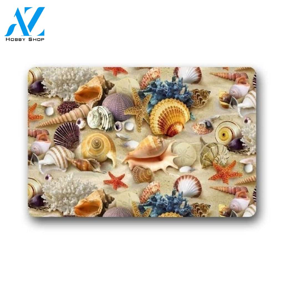Seashells Doormat Welcome Mat Housewarming Gift Home Decor Funny Doormat Best Gift Idea For Beach Lovers Birthday Gift