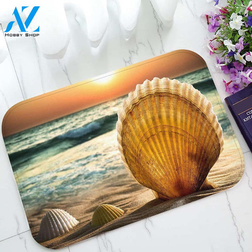 Seashells Sunset On The Beach Doormat Welcome Mat Housewarming Gift Home Decor Funny Doormat Best Gift Idea For Beach Lovers