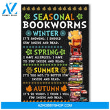 Seasonal Bookworms Canvas And Poster, Wall Decor Visual Art, Halloween Gift, Happy Halloween