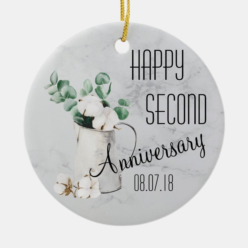 Second Anniversary Porcelain Ornament