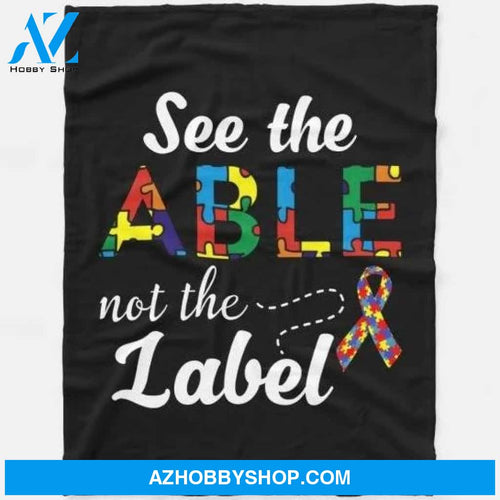 See the Able Not The Label Cute Autism Awareness Blanket