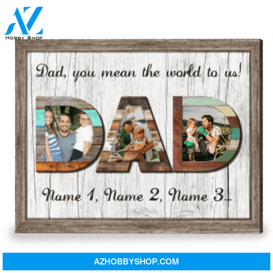 Sentimental Gift For Dad Personalized Photo Gift For Dad Canvas Print