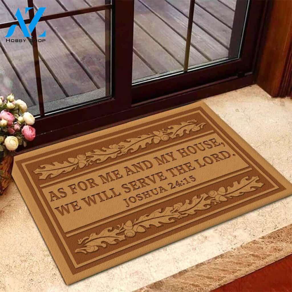Serve The Lord Joshua 24:15 Jesus Bible Christ Doormat