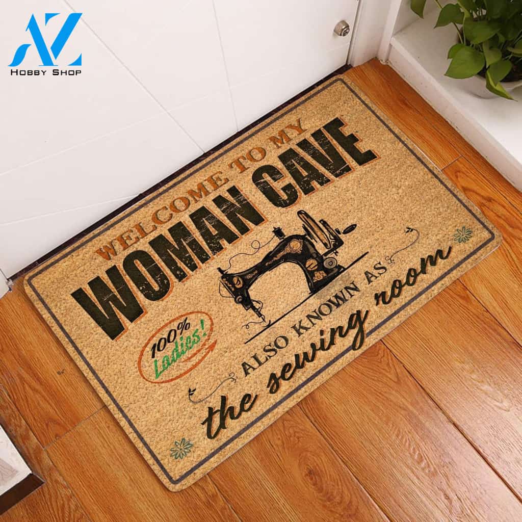 Personalized Name Family House Sewing Doormat Welcome To Woman Cave Welcome Mat House Warming Gift Christmas Gift Decor
