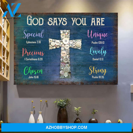 Sewing - God says you are Jesus Landscape Canvas Prints, Wall Art