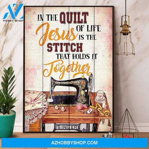 Sewing in the quilt of life Poster Canvas Wall Decor Visual Art