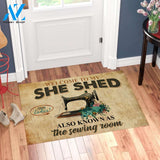 Sewing Lovers Welcome To My She Shed Rubber Doormat | Welcome Mat | House Warming Gift